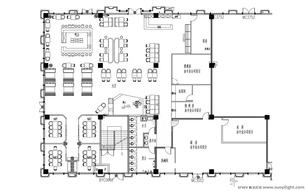 Italy复古型音乐清吧效果图及平面方案